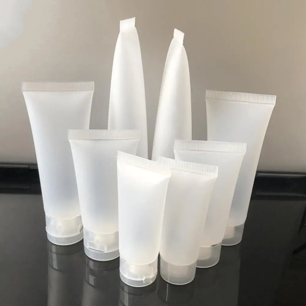 

5Pcs Travel Portable Empty Tube 5/10/20/30/50/100ml Clear Squeezed Cosmetic Container Cream Lotion Bottle With Flip/Screw Cap