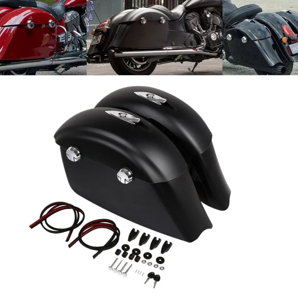 

Matte Black/Painted Black/Red Saddle Bags Electronic Latch For Indian Chieftain 2014-18 Dark Horse 16-18