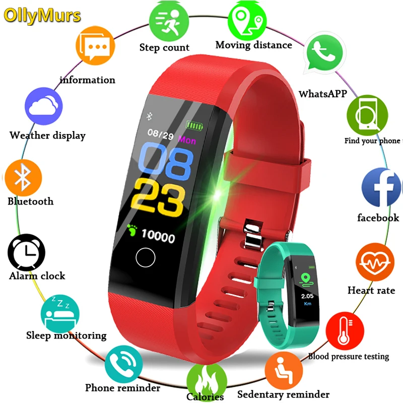 

New Smart Watch Men Women Heart Rate Monitor Blood Pressure Fitness Tracker Smartwatch Sport Watch for ios android+BOX PK M3