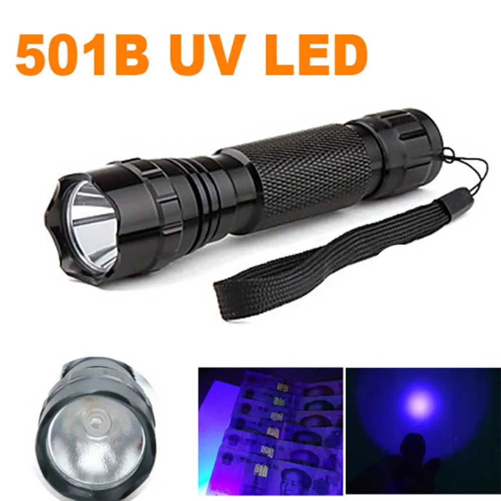 Ultrafire 501B светодиодный УФ фонарик фиолетовый 395nm люминесцентная лампа Алюминиевый