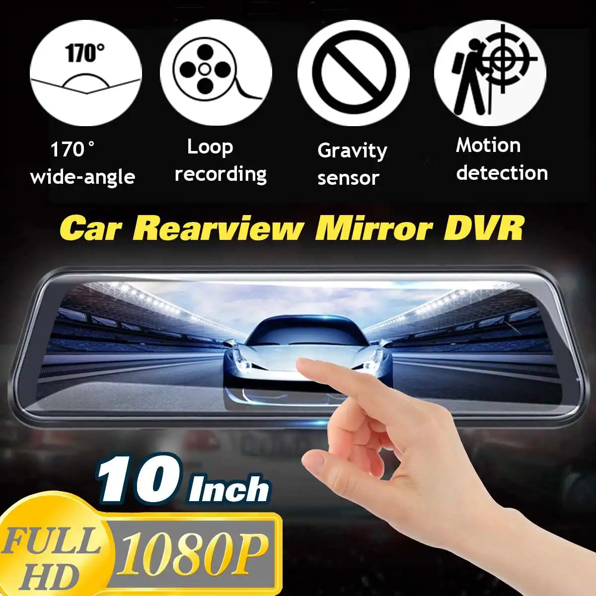 

Newest 10" Stream Video Car Rearview Mirror DVR HD 1080P Car Registrar Video Recorder Dual Lens Camera Surveillance High Quality