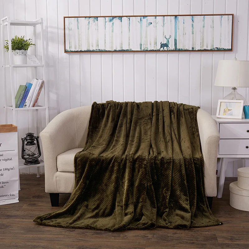 Весенне-осеннее фланелевое одеяло для кровати, дивана, мягкое флисовое однотонное Клетчатое одеяло, коричневое вино, кондиционер, одеяло для сна s - Цвет: TH123-03