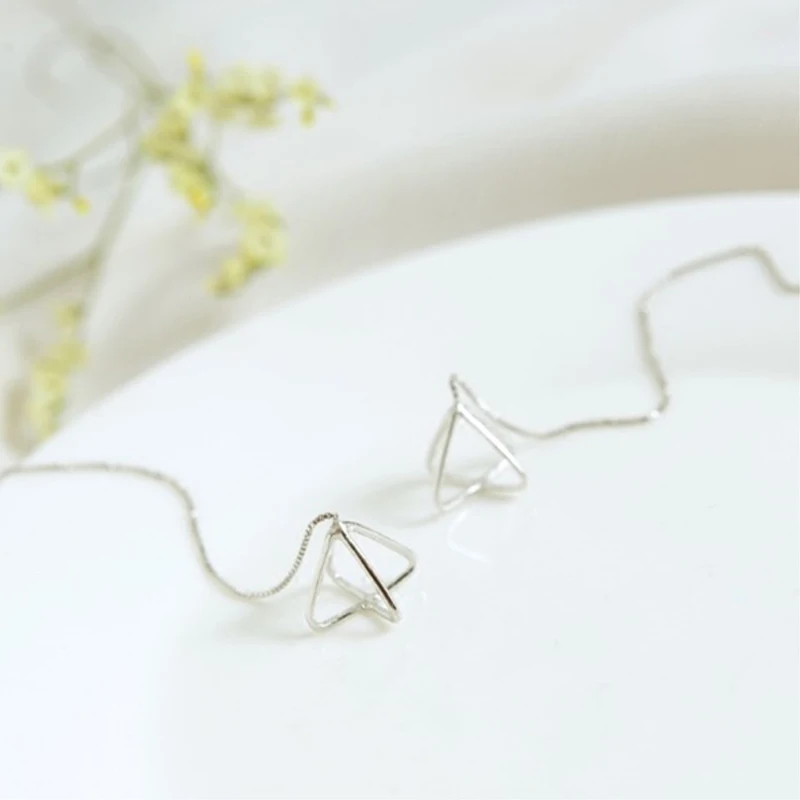 XIYANIKE 925 Стерлинговое Серебро, модные аксессуары, треугольная стерео Геометрическая подвеска, серьги с кисточками для женщин ves6739