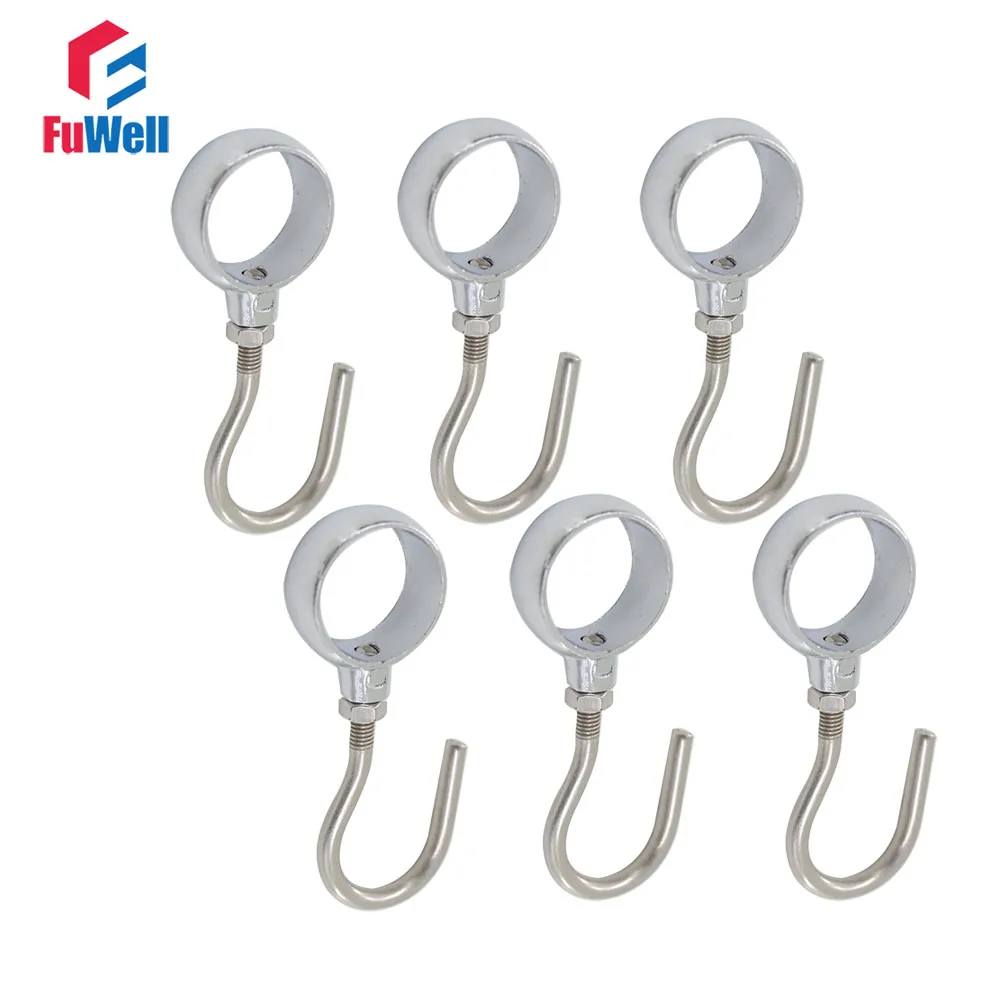 6pcs Stainless Steel Hooks for 22mm Dia. Tube Pipe Hook Kitchen