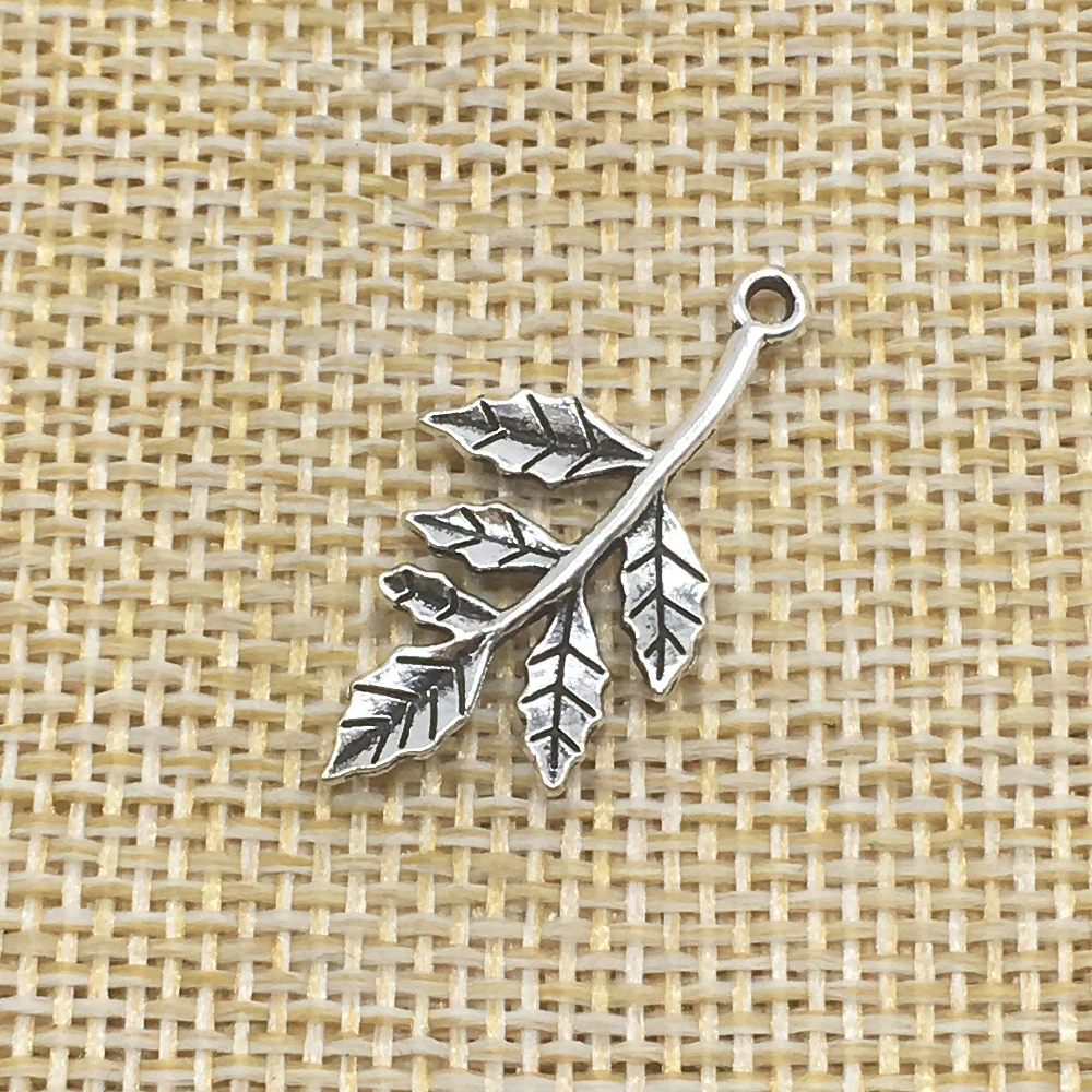 

30Pcs Leaf Charms Antiuqe Silver Color DIY Jewelry Making Handmade Crafts