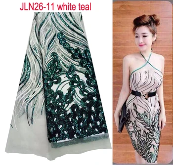 

African Latest French Lace 2016 African Tulle Lace French African Net Lace High Quality With Many Sequins JLN26