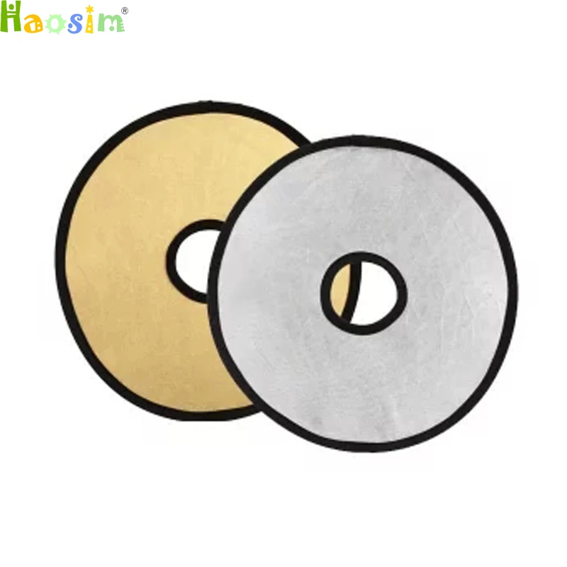 

30cm 2 in 1 Golden&Silver Collapsible Light Round Photography Hollow Reflector for Studio Foto Photo Camera