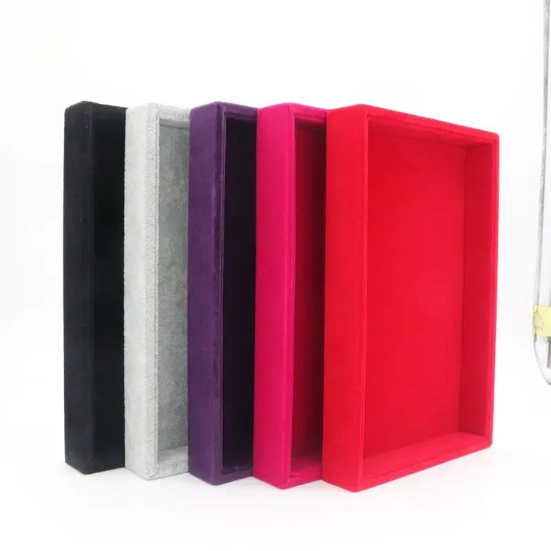 

22.5X14.5X3.0cm Portable Stackable Velvet Tray Ring Earrings Jewelry Display Cases Organizer Holder For Women Girls Makeup