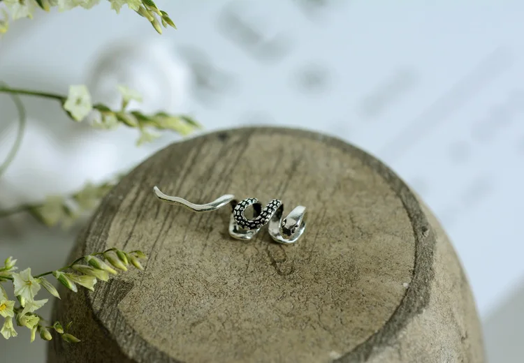 Серьги-клипсы в виде животных, змеи, 925 пробы, серебряные, для женщин, модные, мужские, каффы для ушей, хряща, Vinatge, серьги в стиле хип-хоп, ювелирные изделия