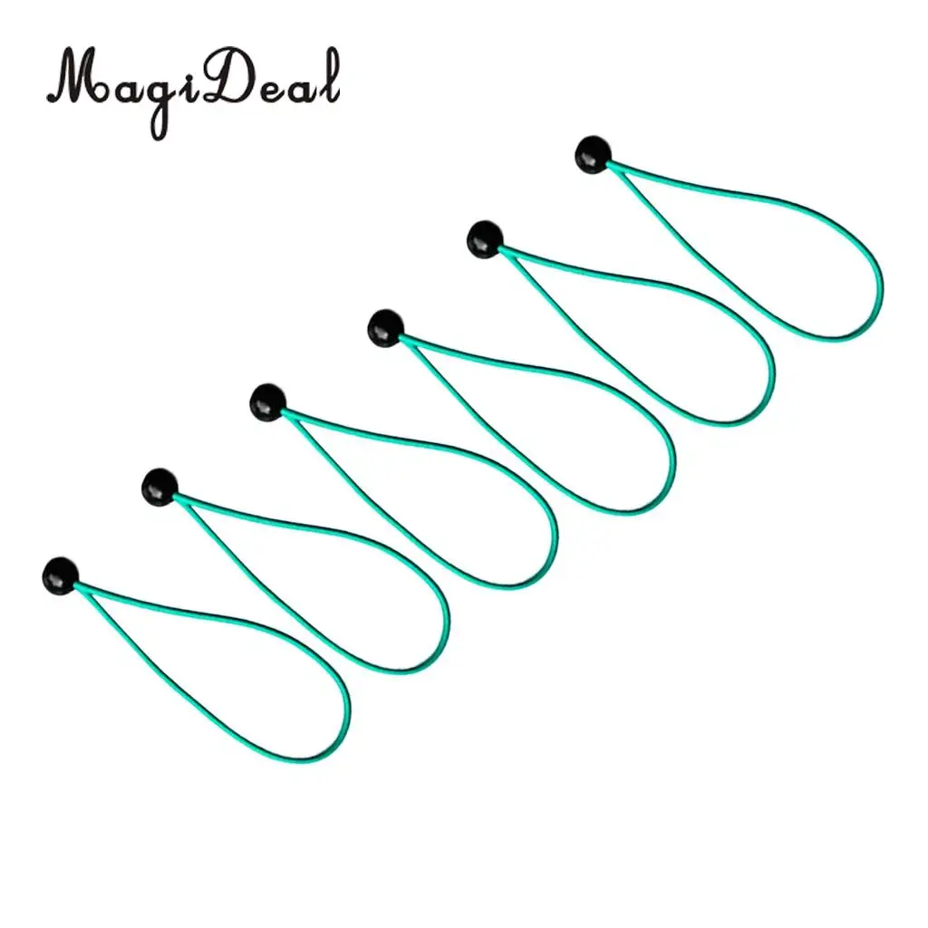 MagiDeal 6 Pieces 15cm Heavy Duty Ball Bungee Cord Tie down Cord Canopy Straps for Camping Hiking Tent Travell Accessories