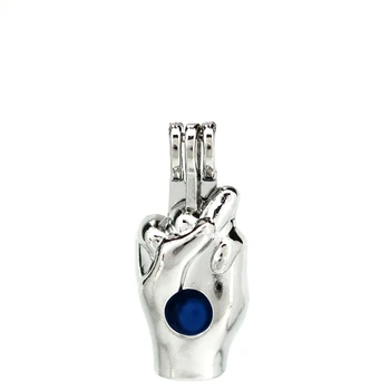 

K947 5pcs/lot Silver Copper Knock Gesture Frighting Beads Cage Pendant Locket Fairytale Party Essential Oil Diffuser