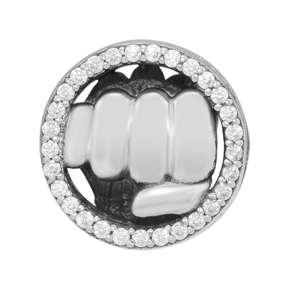 

CKK 925 Sterling Silver Fighting Power Fist Charm Bead Fit Original Pandora Charms Bracelet Women Beads for Jewelry Making