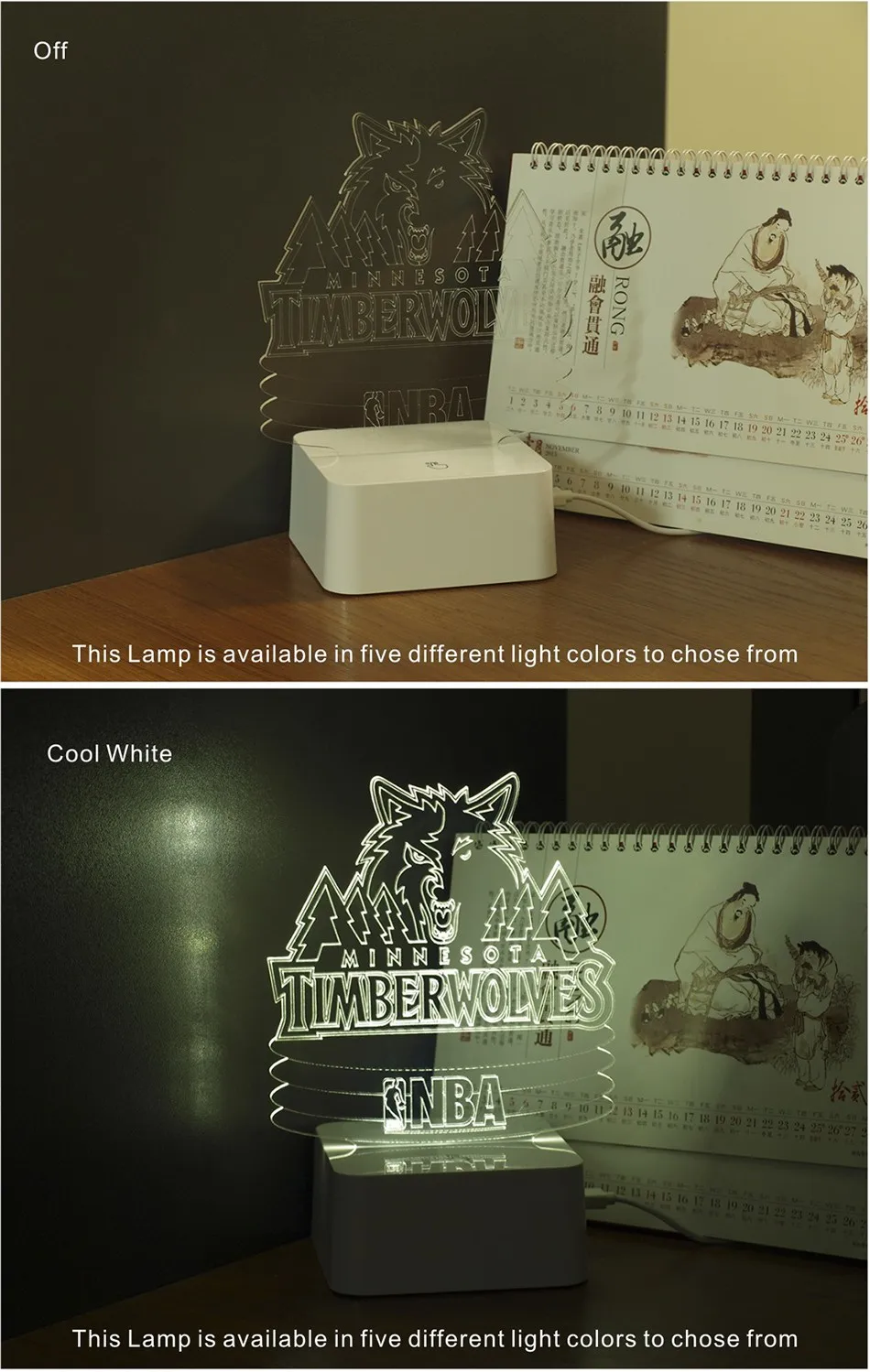CNHIDEE Innovative 3D Night Lights for Timberwolves Led Decorative Desk Lamp as Lampara Infantil (3)