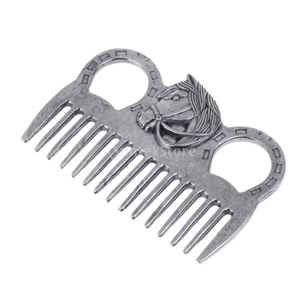 Sturdy Stainless Steel Horse Pony Grooming Tool Comb Currycomb Equestrian Equipment