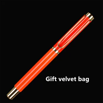 

0.5mm Brand Metal Roller Ball Pen Luxury Ballpoint Pen For Business Writing Gift Office School Supplies Student Gift velvet bag
