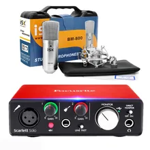 Focusrite Scarlett Solo 2nd gen 2 Вход 2 Выход USB аудио интерфейс звуковая карта с ISK BM-800 Запись конденсаторный микрофон