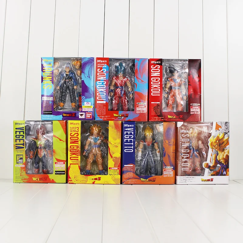 7styles 15 18cm SHFiguarts Dragon Ball Z Super Saiyan Son Gokou Vegeta Trunks PVC Action Figure