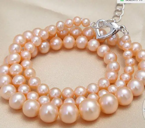 

Jew3043 ELEGANT SOUTH SEA natural gold pink pearl necklace
