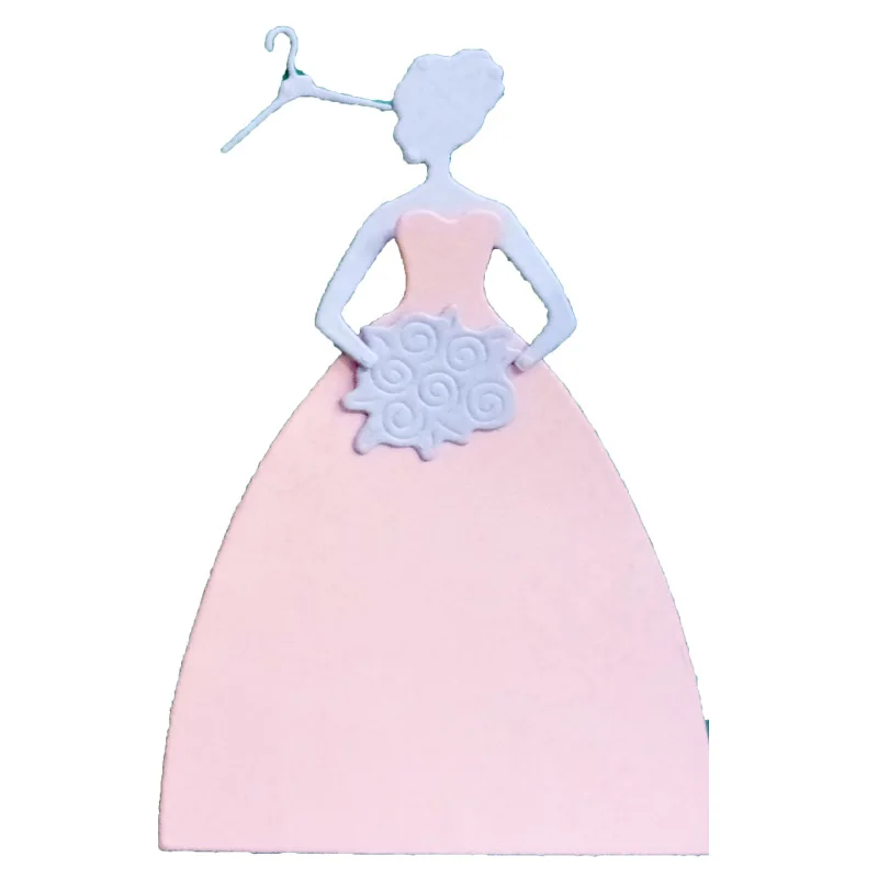 Wedding Dress Metal Cutting Dies Stencil Scrapbooking Embossing Card Craft DIY