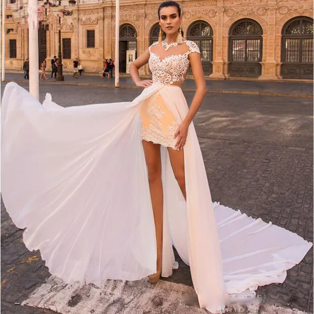 Mini Wedding Dress with Sleeves