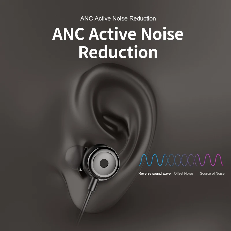 Baseus S15 Active Noise Cancelling Bluetooth Earphone Wireless Sport Earphone, Born for Create a Quiet World Only Belongs To You