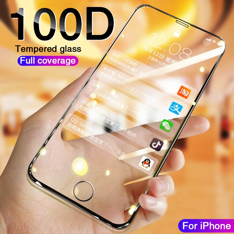 Schutz Gehärtetem Glas Auf Die Für iPhone x xs 7 8 Plus Glas Screen Protector Soft Rand Voll Curved