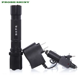 

HOT!!! 3 Modes Rechargeable LED Flashlight Torch Lamp With Compass Flashlight Set Free Shipping #NO24