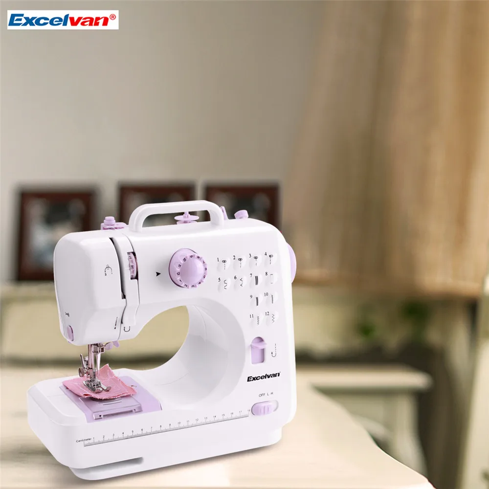 ExcelvanMini Handheld sewing machines Dual Speed Double Thread Multifunction Electric Automatic Tread Rewind Sewing Machine Gift7