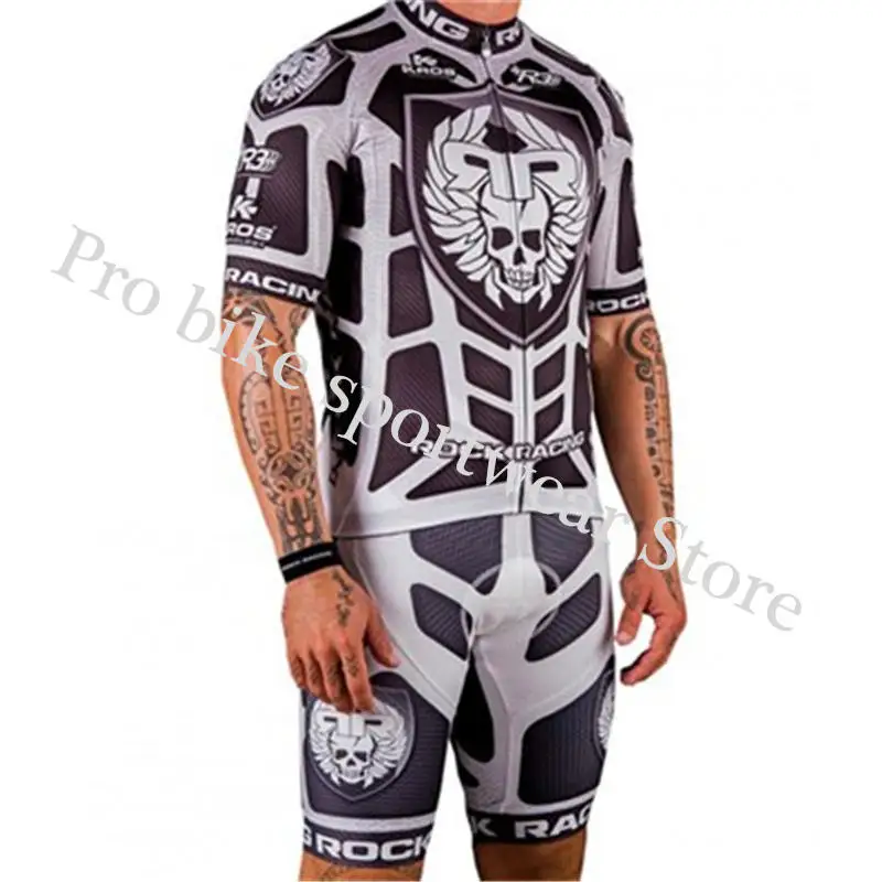 Велоспорт Джерси Pro Team Рок Гонки короткий рукав велосипед+ дышащие шорты комплект Майо Ropa Ciclismo Одежда - Цвет: cycling jersey set E