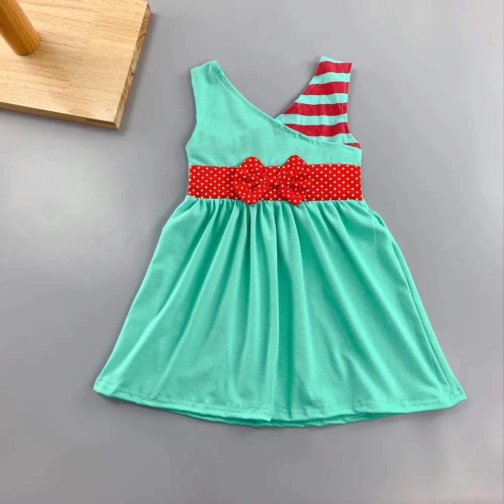 Ancient China neck style Summer and Autumn striped pattern and abutment cloth Baby Girls green Dress Apparel Accessory Ancient China neck style Summer and Autumn striped pattern and abutment cloth Baby Girls green Dress Apparel Accessory