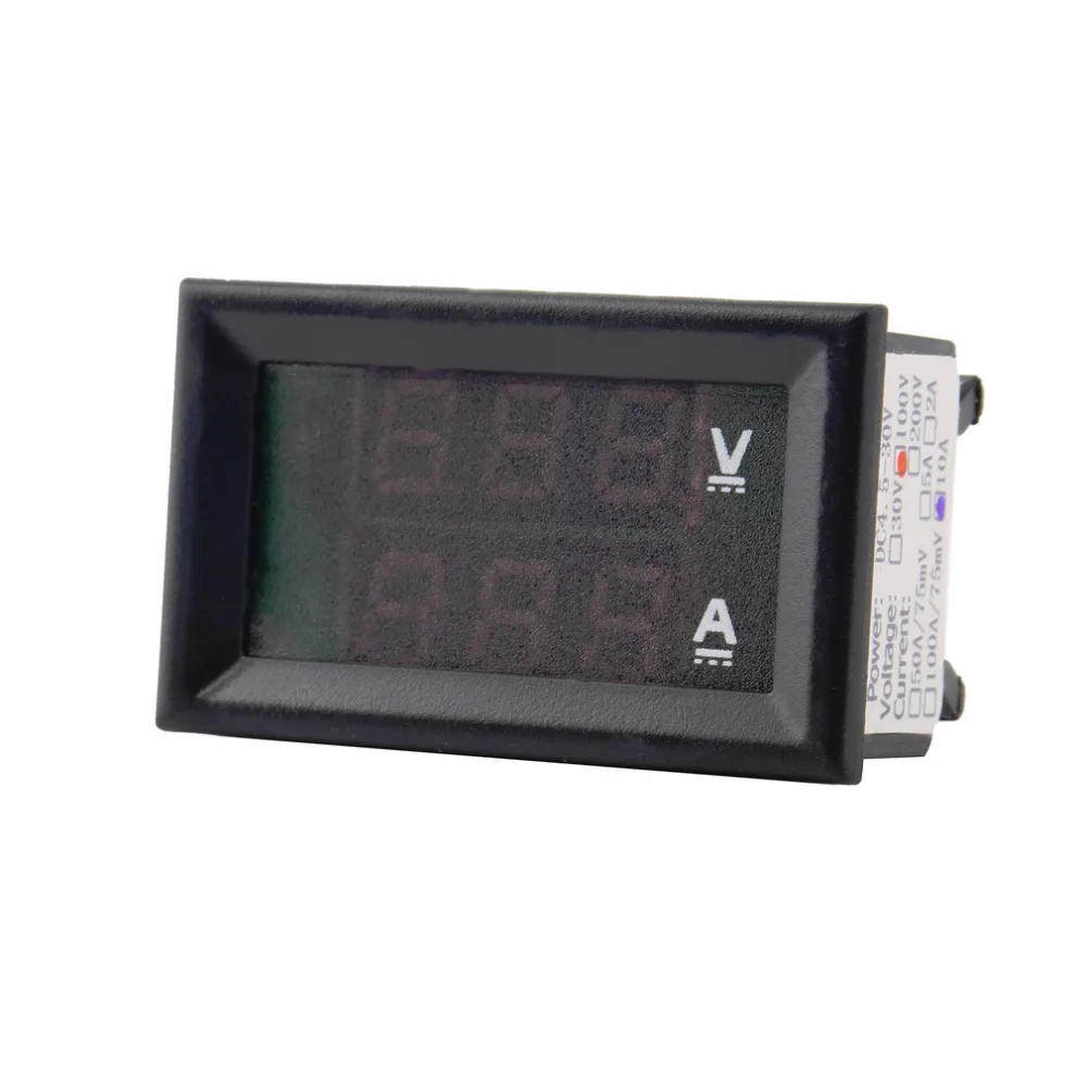 1 шт. DIY DC100V 10A Вольтметр Амперметр синий красный двойной Amp Вольт измеритель