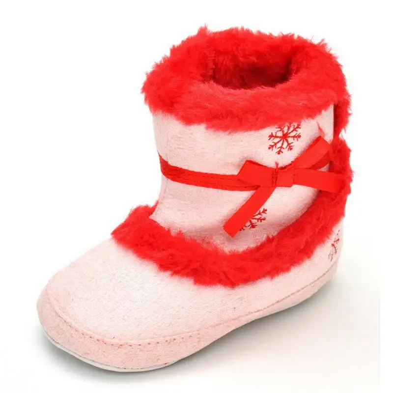 Winter new baby shoes girls shoes beautiful snowflake warm cotton baby