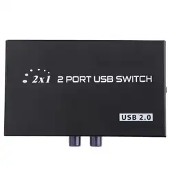 1 A 2B 2 порта USB Switcher Ручной USB 2,0 разделяющее устройство переключатель адаптер Коробка для 2 компьютера для обмена 1 принтер сканер