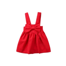 От 1 до 6 лет Модные Симпатичные новорожденных одежда для малышей Девушка Хлопок Свободные Красный Лук Кнопка Комбинезоны для девочек наряд Одежда для весны, осени, зимы женский пляжный костюм детская одежда