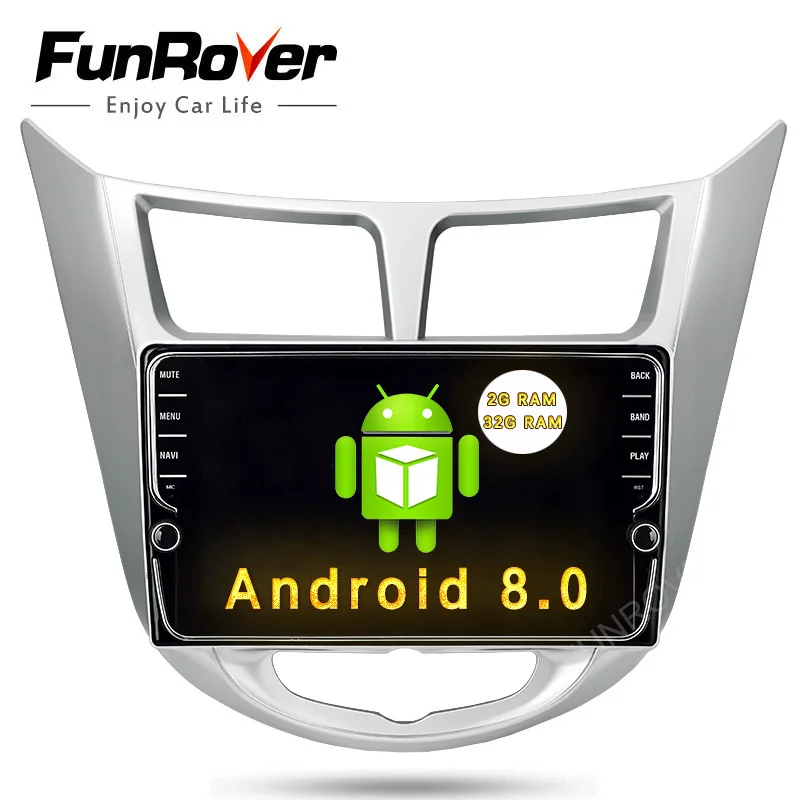 

Funrover IPS Car DVD Player For Hyundai Solaris Verna Accent 2011-2015 Radio multimedia GPS Navigation tape recorder video audio