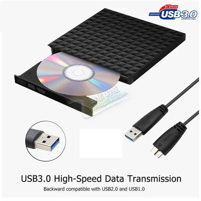 USB3.0 DVD-ROM горелки тиснением 3D ромба внешний dvd-плеер оптический привод Портативный DVD проигрыватель для windows для ноутбука