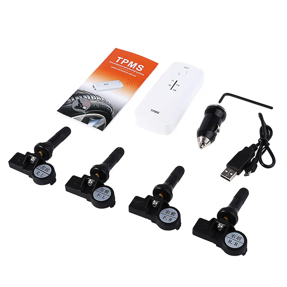 

2016 TPI11 TPMS Bluetooth 4.0 Tire Pressure Monitor Internal Sensor Support 4 Tires with Prevent Tire Explosion Easy to Install