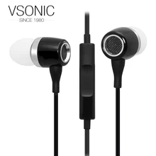 VSONIC VSK3 microhone Original HIFI In-line control Earphones 3.5mm Earphone 1.3m Music Stereo For Smartphone