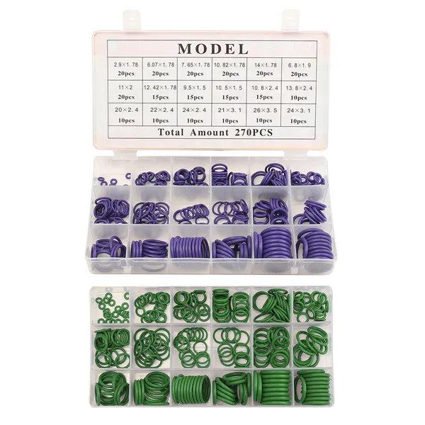 Suleve<ALIMT >&trade;</ALIMT> MXRW1 R22/R134a Air Conditioning O-Ring Rubber Rings Waterproof Washer 270Pcs