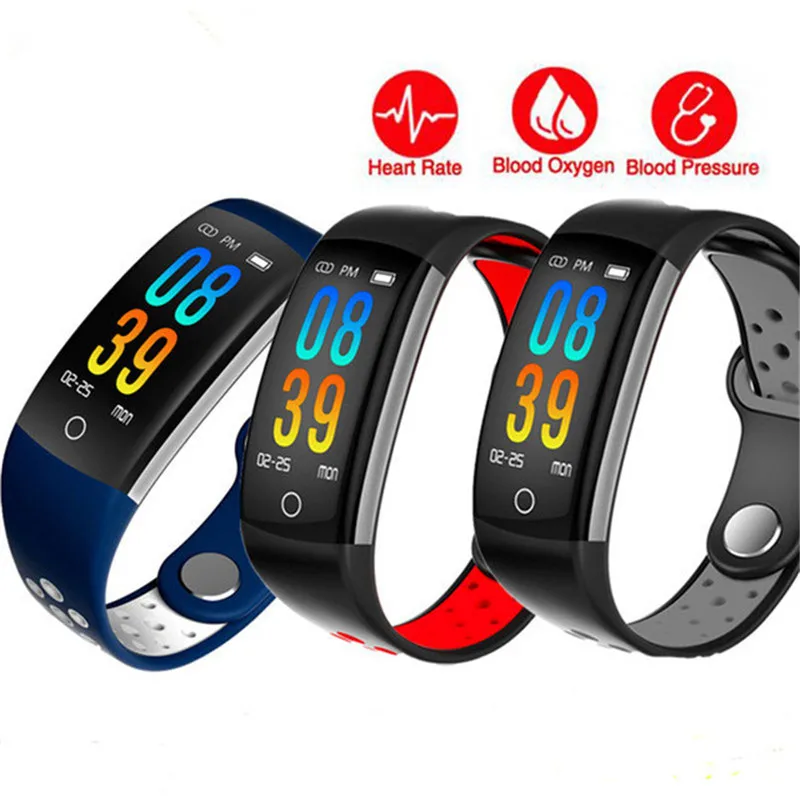 

Smart Bracelet Q6 Bluetooth Smartwatch Heart Rate Blood Pressure Monitor Sport Watch Fitness Tracker for Android IOS