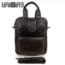 Unicalling модный бренд корова мужская кожаная сумка ретро большой емкости сумка мужская кожаная Высший сорт Бизнес мужские сумки