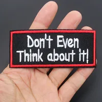 Buy Black White Fashion English Written Words Patches for Cloth Hot Iron on Embroidered Sewing Online - Image 4