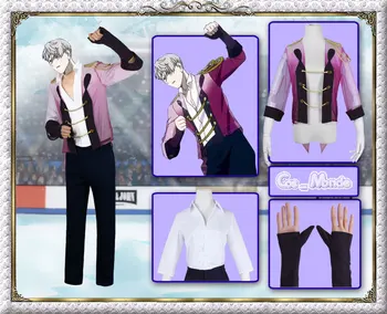 

Yuri!!! on ice Victor Nikiforov Cosplay Costume Halloween Uniform Outfit Coat+Shirt+Pants+Gloves Custom-made