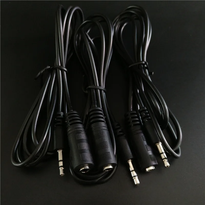 30pcs Audio Cable 3 5 mm Male to 3 5mm Female Stereo Cable Audio Aux Headphone Cable Extension Cord Male to Female Top Quality