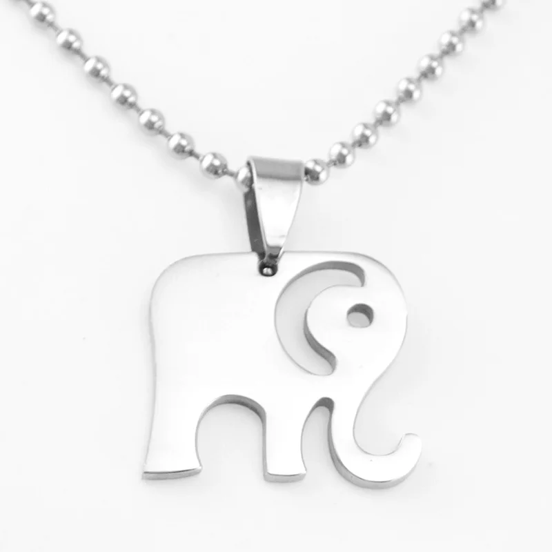 

50pcs DIY animal jewelry cute little elephant calf necklace Pendant charms high polish stainless steel Pendants wholesale price