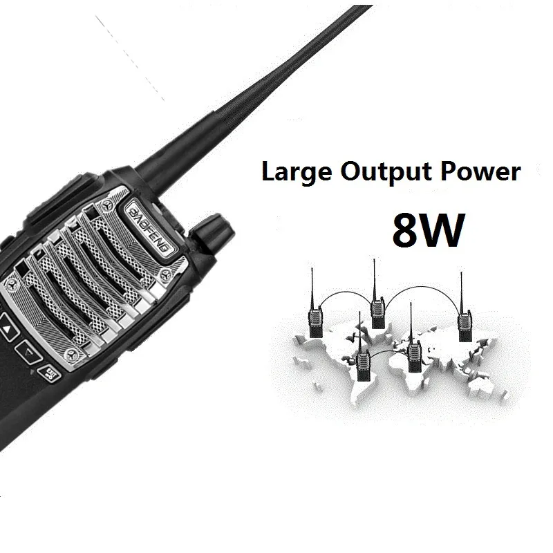 Большой диапазон BAOFENG UV-8D рация 10 км UHF двухстороннее радио 8 Вт 2800 мАч Ham Мобильный приемопередатчик Comunicador CB радио Woki Toki