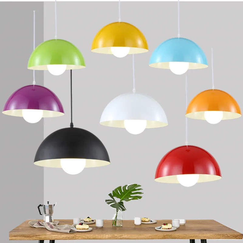 

Modern Nordic Single Head Semi-Circular Aluminum Pendant Light Personality Creative Tea Shop Hot Pot Restaurant Living Room