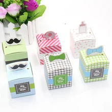 50pcs Cartoon baby shower candy box, ducha del bebe Gift Box, baby birthday chocolate box,Baby Shower favor candy pack