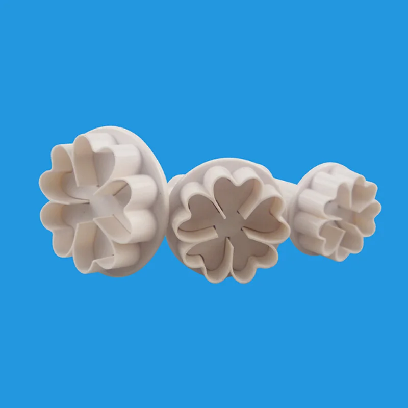 

TTLIFE 3PCS Heart-shaped Five-petal Flower Cookie Cutter Fondant Cake Decorating DIY Tools Craft Paste Plunger Mold Pastry Mould