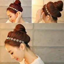 Women Girls Women Girls Elegant Hollow Out Rose Hair Band Soft Elastic Headband Hair for Hair Accessory for Girls Kids hollow out alloy heart hair accessory